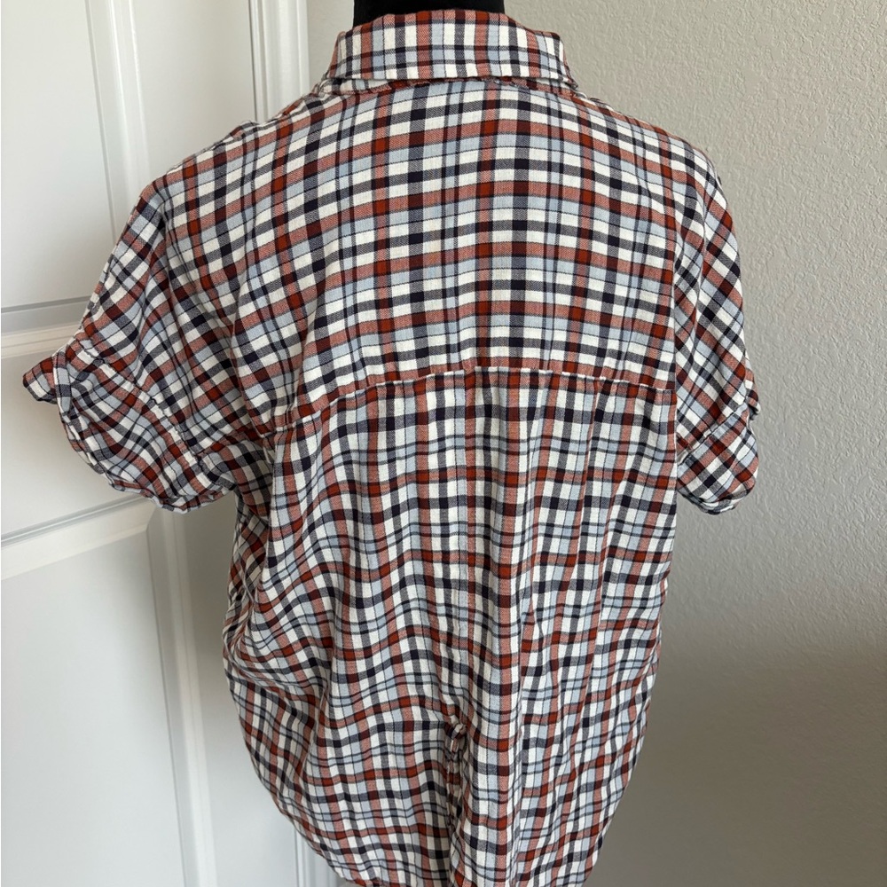 Madewell Hayden Popover Top in Burling Plaid - Medium - Picture 6 of 7